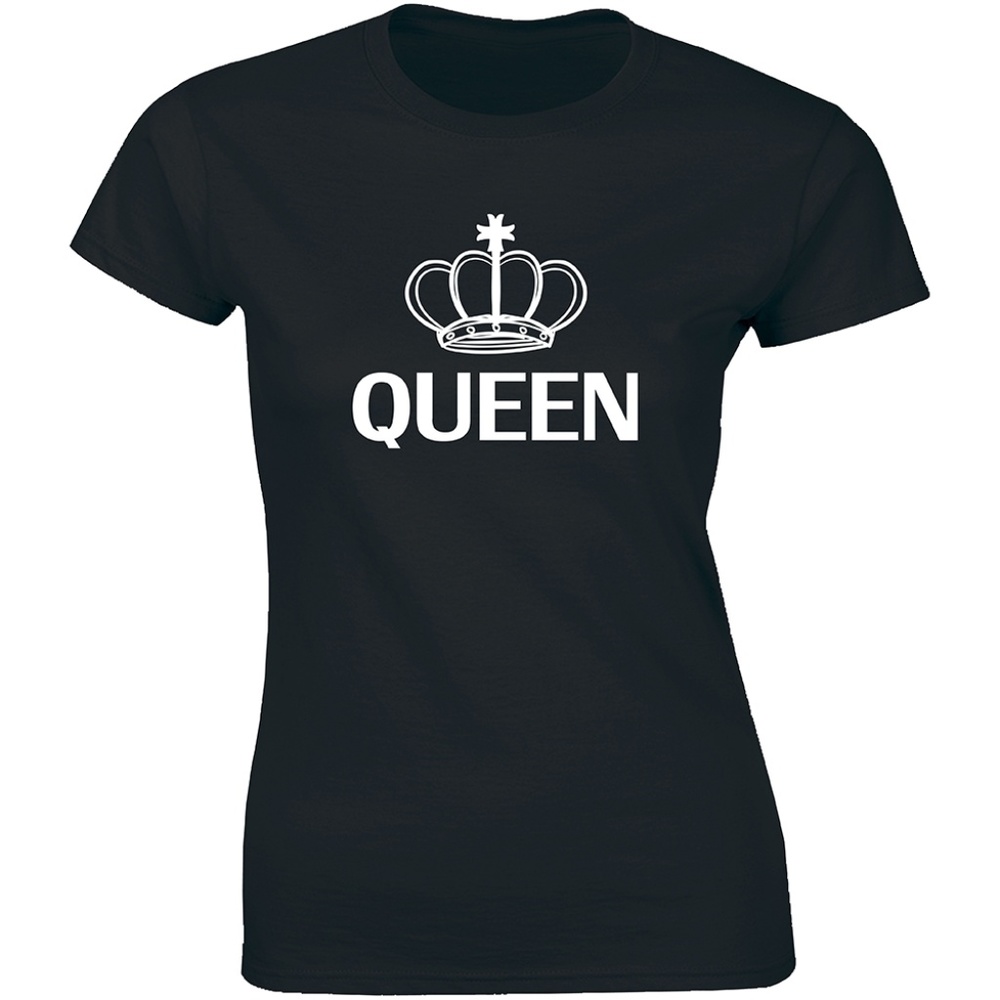 Couple T-Shirt Crown Queen Love Matching Womens